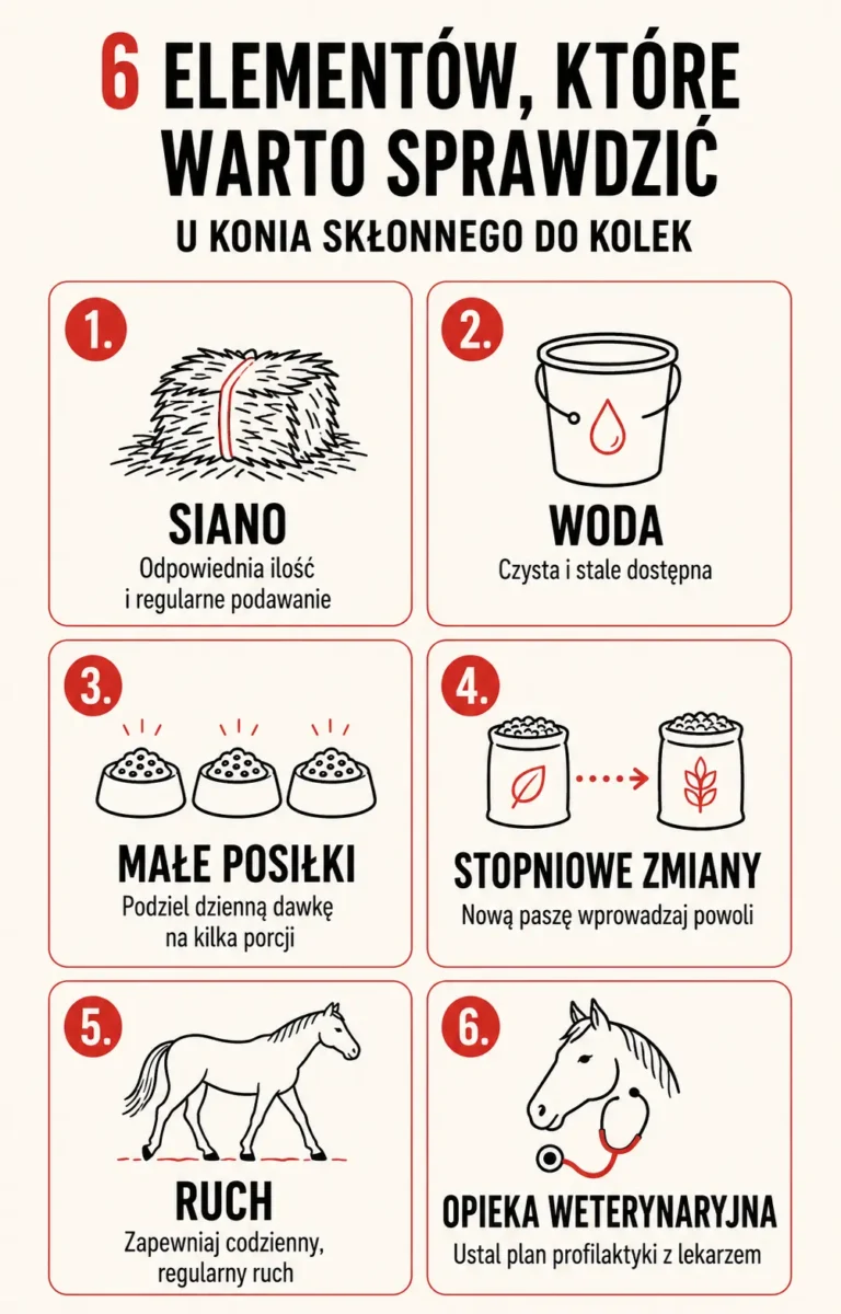 Sześć elementów codziennej opieki wpływających na ryzyko kolki u konia